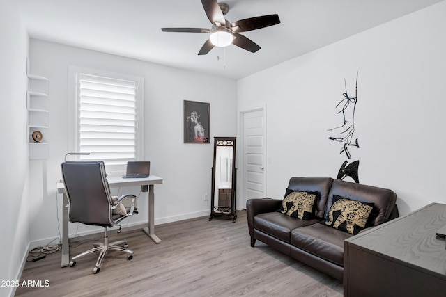 5223 S Axiom, Mesa, AZ 85212 - office featuring wood finished floors, ceiling fan, and baseboards