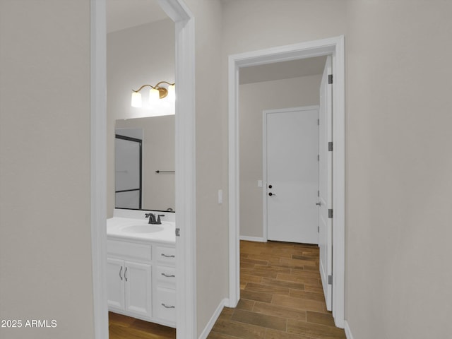 hallway with sink