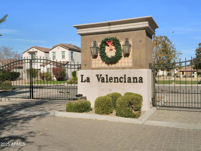 view of community sign