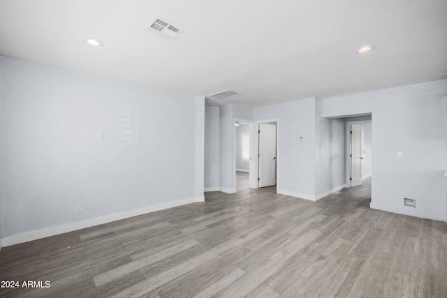 empty room featuring light hardwood / wood-style floors