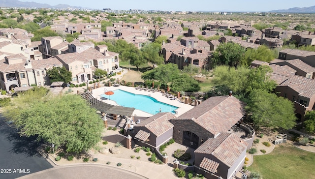3935 E Rough Rider Rd Unit 1039, Phoenix, AZ 85050 - aerial view of a pool area and mountains