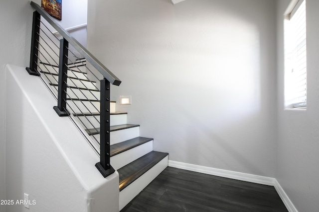 3935 E Rough Rider Rd Unit 1039, Phoenix, AZ 85050 - stairs featuring baseboards and wood finished floors