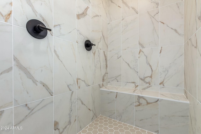 interior details with tiled shower