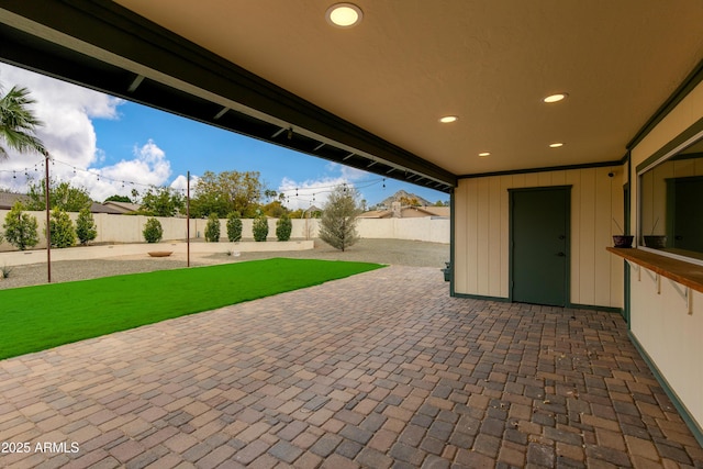 view of patio / terrace featuring a fenced backyard