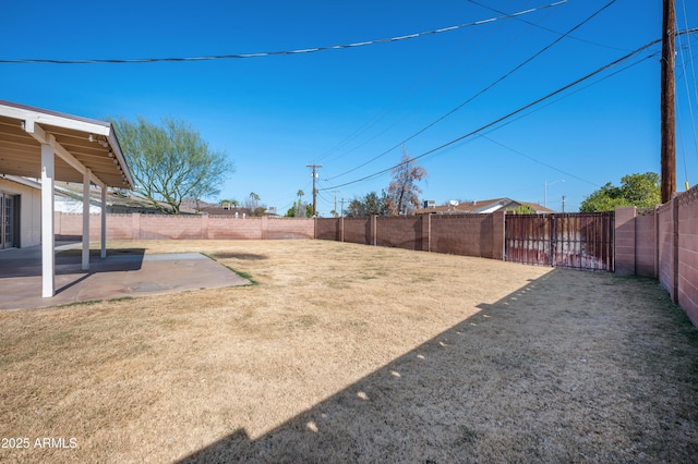 view of yard featuring a patio area