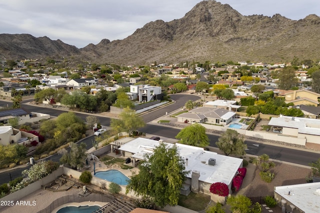 7232 N 22 Nd St, Phoenix, AZ 85020 - aerial view of residential area with a pool and a mountainous background