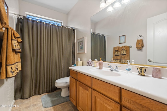 32826 N 54th St, Cave Creek, AZ 85331 - bathroom with vanity, tile patterned floors, and a shower with curtain