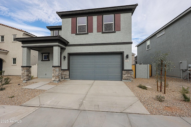 view of property featuring a garage