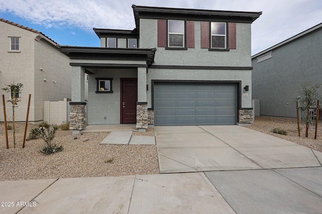 view of front of property featuring a garage