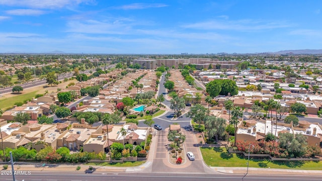 bird's eye view with a residential view and a mountain view