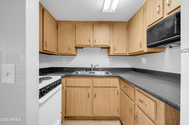 kitchen with sink and white electric stove