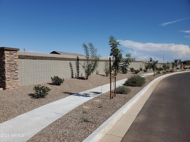view of street with curbs