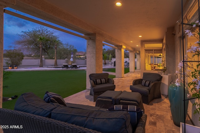 view of patio / terrace with an outdoor living space