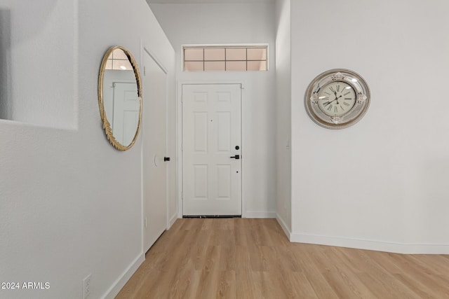 foyer entrance featuring light wood-type flooring