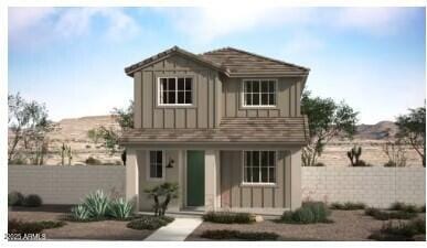 view of front of property with fence and board and batten siding