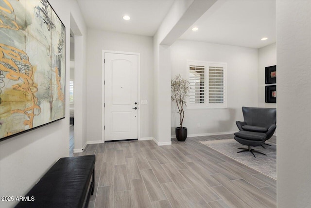 entrance foyer featuring light wood-type flooring