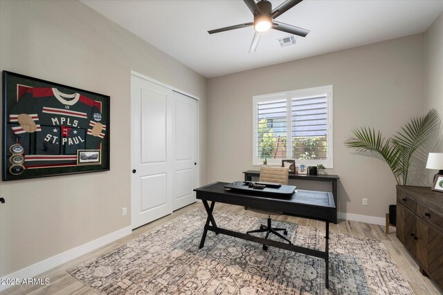5724 E Scarlet St, Mesa, AZ 85215 - office space featuring light wood-type flooring and ceiling fan