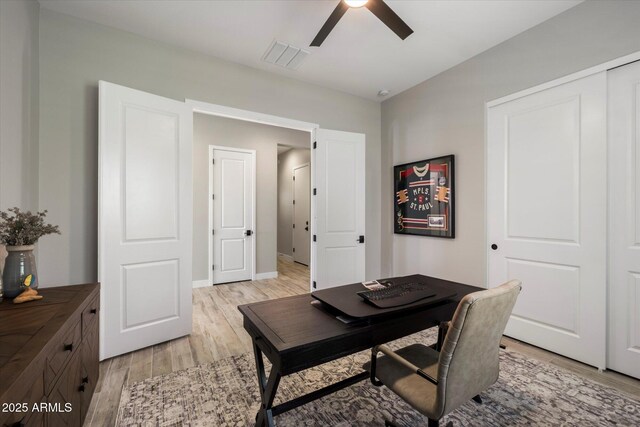 5724 E Scarlet St, Mesa, AZ 85215 - office with a ceiling fan and light wood-type flooring