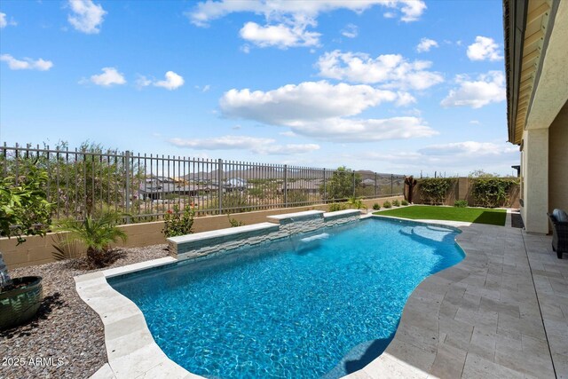 5724 E Scarlet St, Mesa, AZ 85215 - view of pool featuring a fenced backyard and a patio