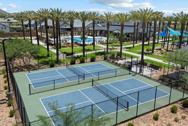 5724 E Scarlet St, Mesa, AZ 85215 - view of tennis court with community basketball court and a residential view