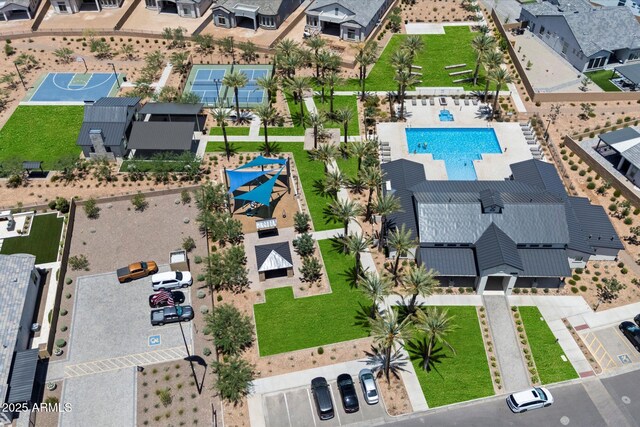 5724 E Scarlet St, Mesa, AZ 85215 - aerial view of residential area featuring a pool area