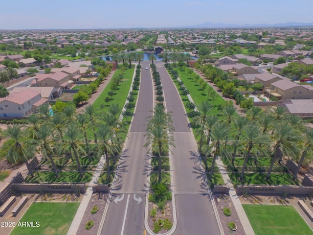 aerial view with a residential view