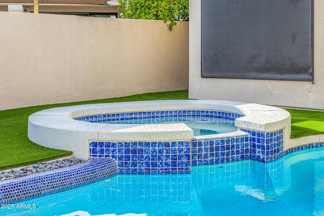 7439 E Beryl Ave, Scottsdale, AZ 85258 - view of swimming pool with a pool with connected hot tub