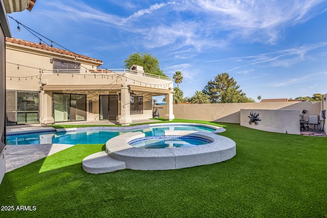 7439 E Beryl Ave, Scottsdale, AZ 85258 - view of swimming pool featuring a patio and a pool with connected hot tub