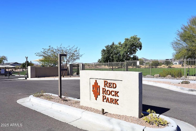 view of community sign