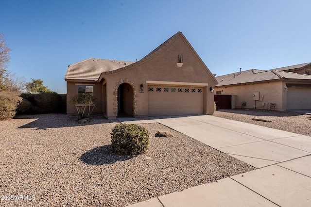 view of front of house with a garage