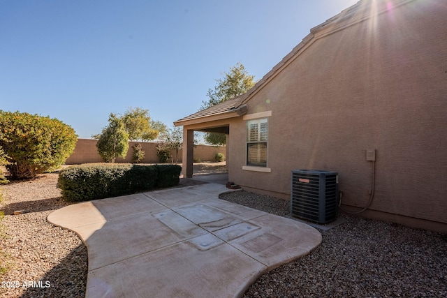 view of patio / terrace featuring central AC