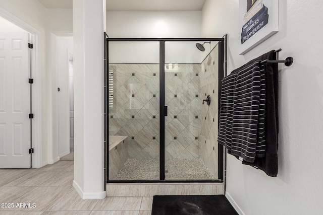 5212 S Seton Ct, Gilbert, AZ 85298 - full bathroom with a shower stall, baseboards, and tile patterned flooring