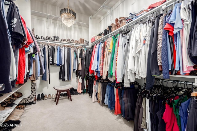 5212 S Seton Ct, Gilbert, AZ 85298 - walk in closet featuring carpet and a chandelier