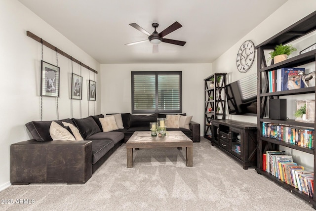 5212 S Seton Ct, Gilbert, AZ 85298 - living room featuring carpet flooring and a ceiling fan