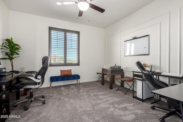5212 S Seton Ct, Gilbert, AZ 85298 - carpeted office featuring ceiling fan and baseboards