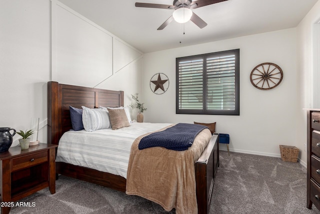 5212 S Seton Ct, Gilbert, AZ 85298 - bedroom with carpet flooring, baseboards, and a ceiling fan