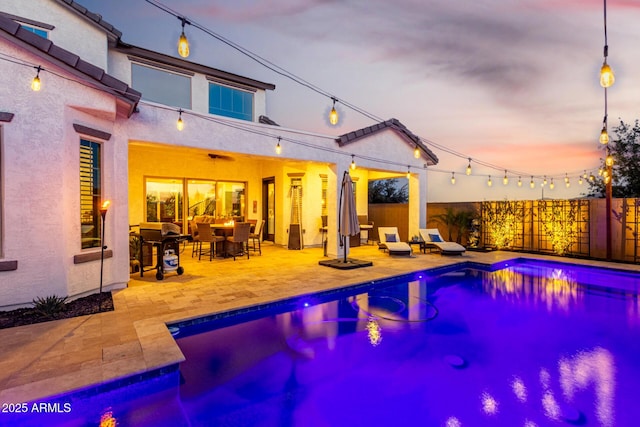 5212 S Seton Ct, Gilbert, AZ 85298 - view of swimming pool featuring a fenced backyard and a patio