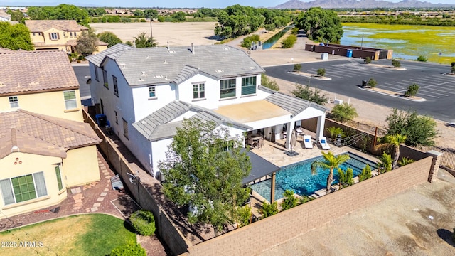 5212 S Seton Ct, Gilbert, AZ 85298 - drone / aerial view of a water and mountain view and a pool