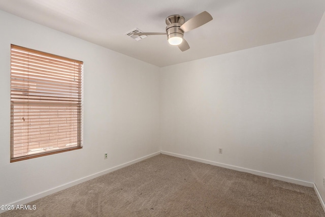 4143 E Sundance Ave, Gilbert, AZ 85297 - spare room with carpet, ceiling fan, and baseboards