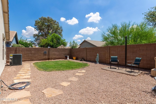4143 E Sundance Ave, Gilbert, AZ 85297 - fenced backyard featuring central AC unit and a patio area