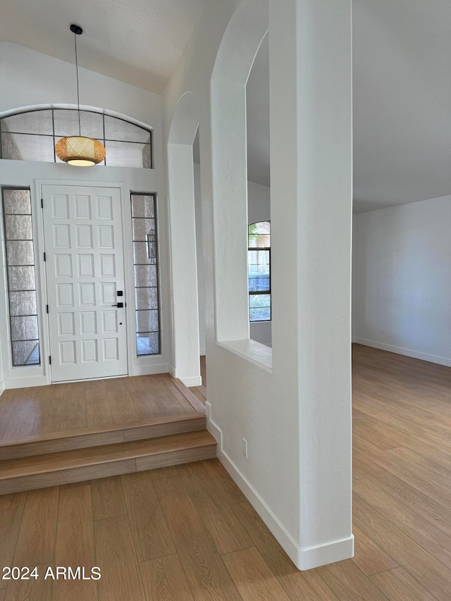 entrance foyer featuring light hardwood / wood-style flooring