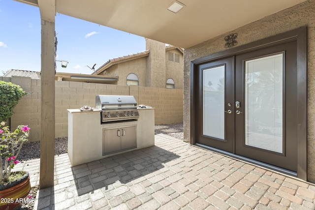 1449 W Sherri Dr, Gilbert, AZ 85233 - view of patio with grilling area and french doors