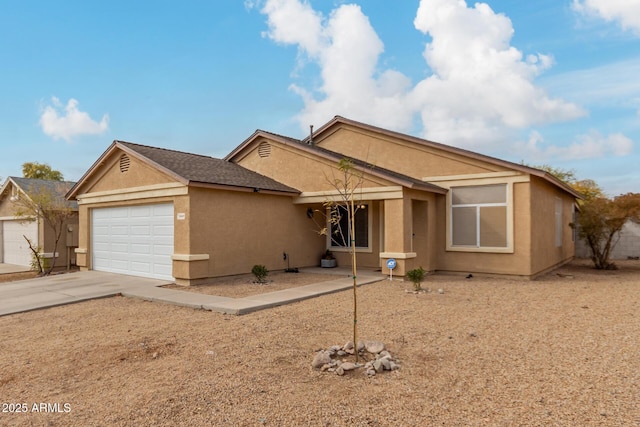 ranch-style home featuring a garage