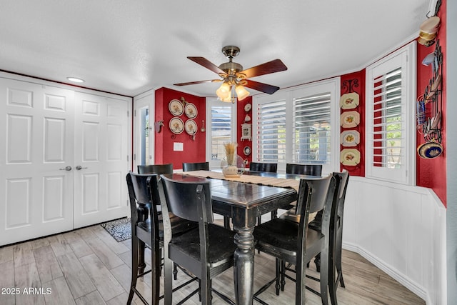 4116 E Downing St, Mesa, AZ 85205 - dining area featuring ceiling fan, light wood-type flooring, and recessed lighting