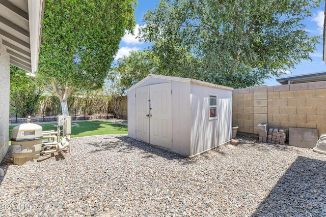 4116 E Downing St, Mesa, AZ 85205 - view of shed featuring a fenced backyard