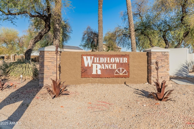 view of community sign