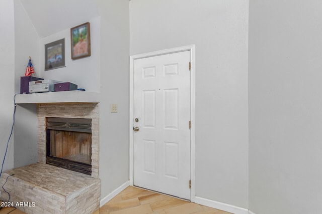 interior space with light hardwood / wood-style flooring