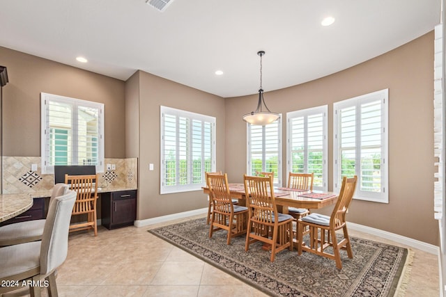 view of tiled dining area