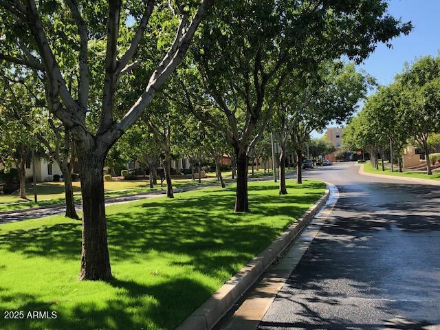 view of property's community with a yard