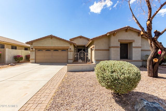 view of front of house with a garage